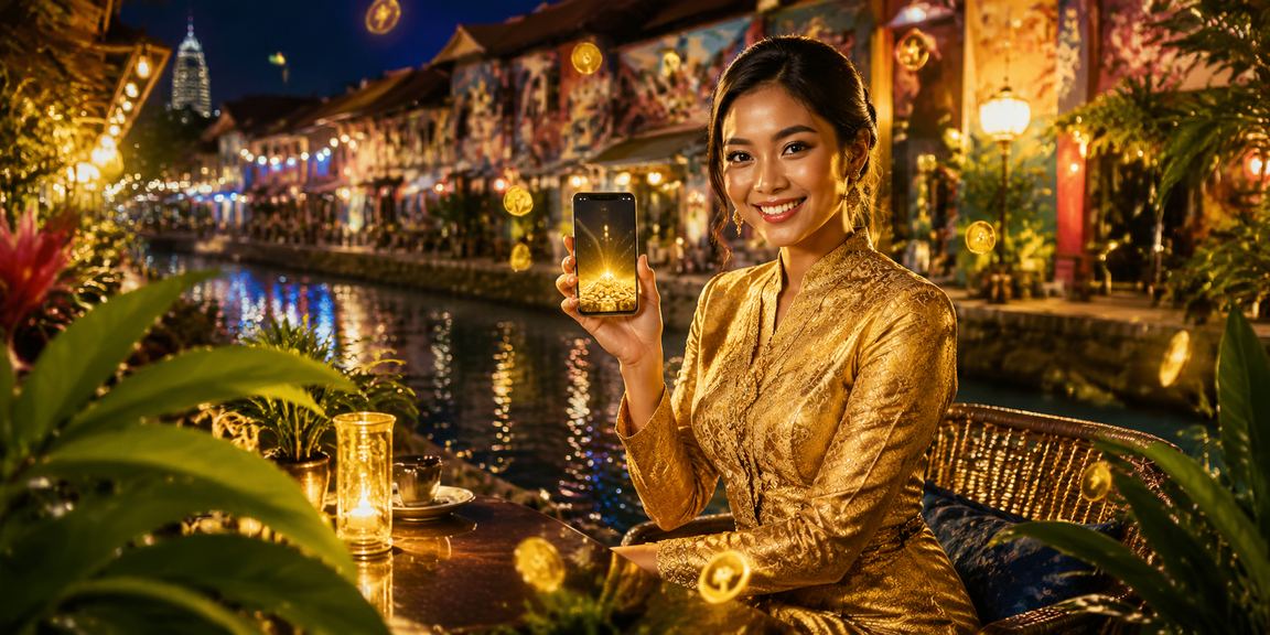 Skrin kasino mudah alih Penang dengan gaya tradisional kebaya